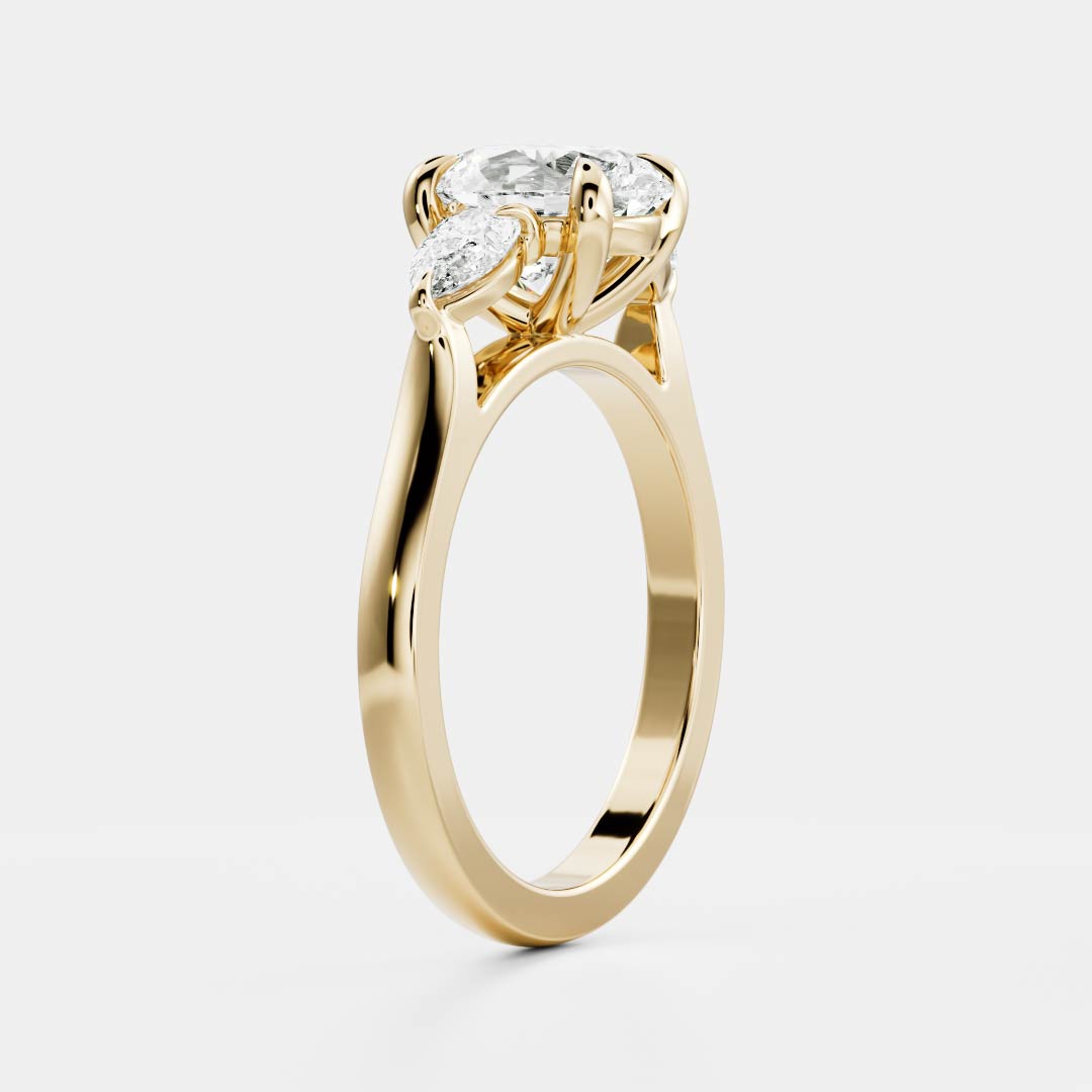 Stunning 1.5-2.5 CT Oval Moissanite Engagement Ring with Three Stone Design