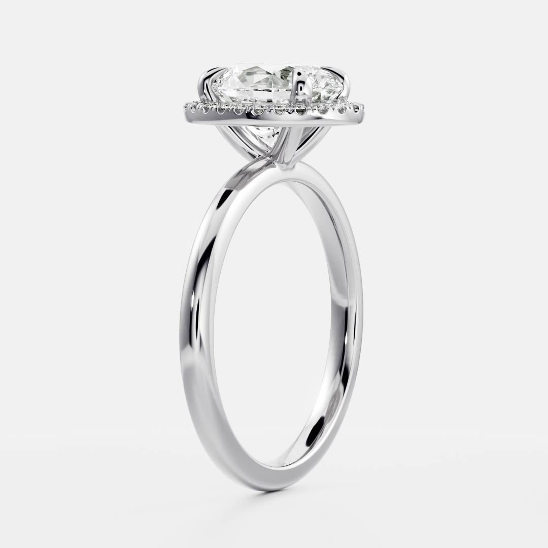 Stunning 1.0-2.0 CT Oval Moissanite Engagement Ring with Halo Design