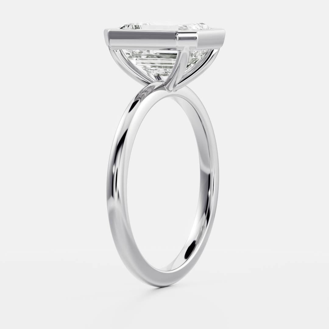 Stunning 1.0-2.0 CT Emerald Moissanite Engagement Ring with Bezel Design