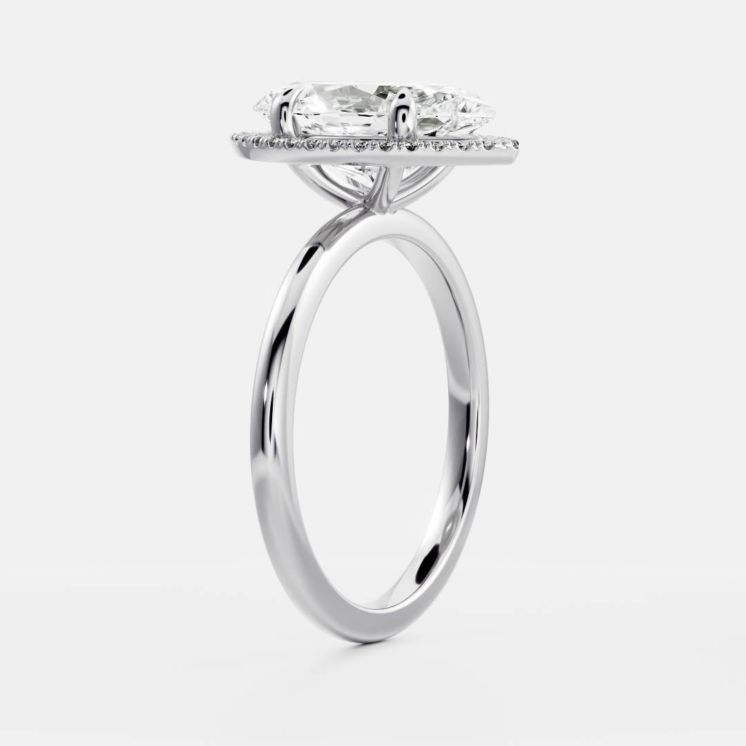 Stunning 1.5-2.5 CT Marquise Moissanite Engagement Ring with Halo Design