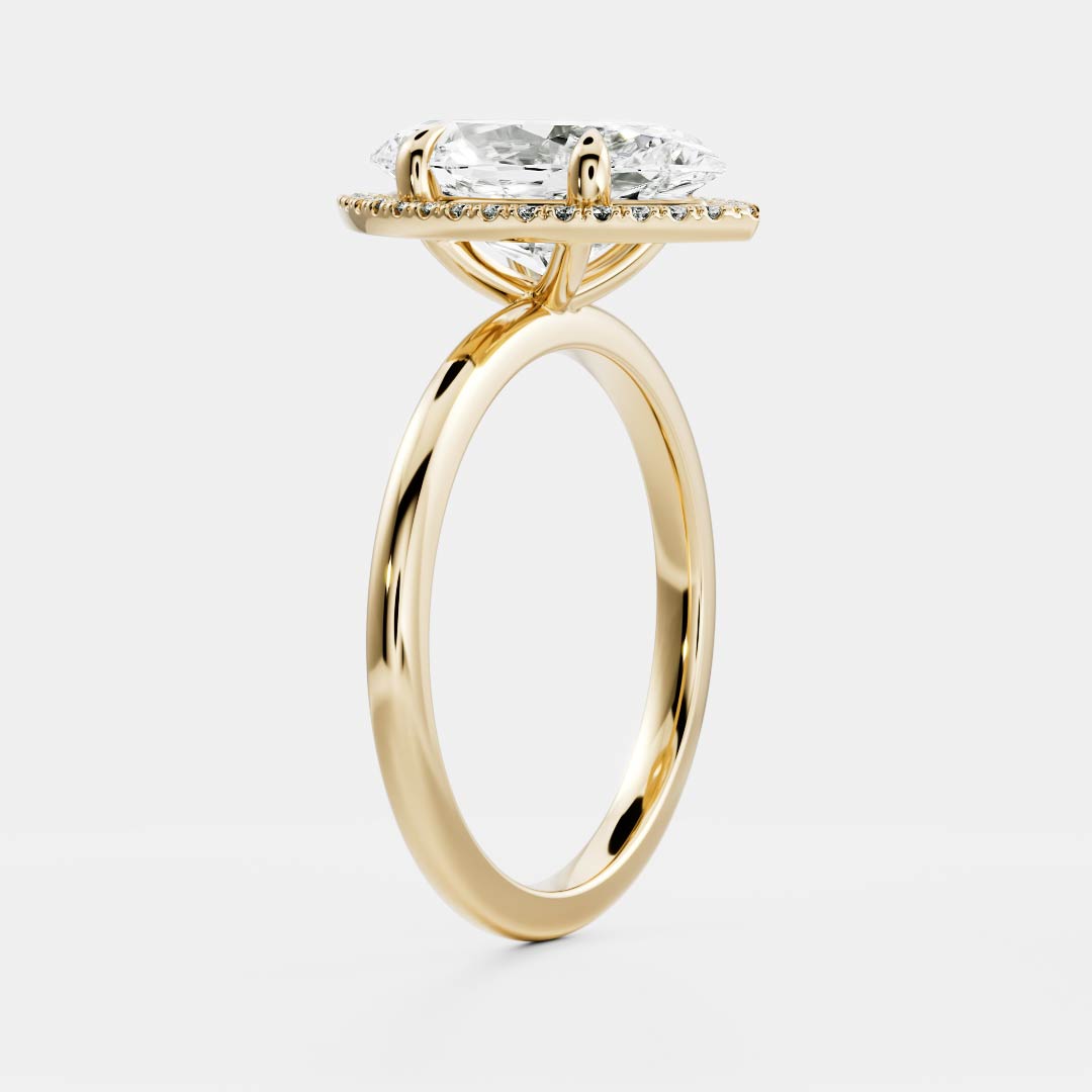 Stunning 1.5-2.5 CT Marquise Moissanite Engagement Ring with Halo Design