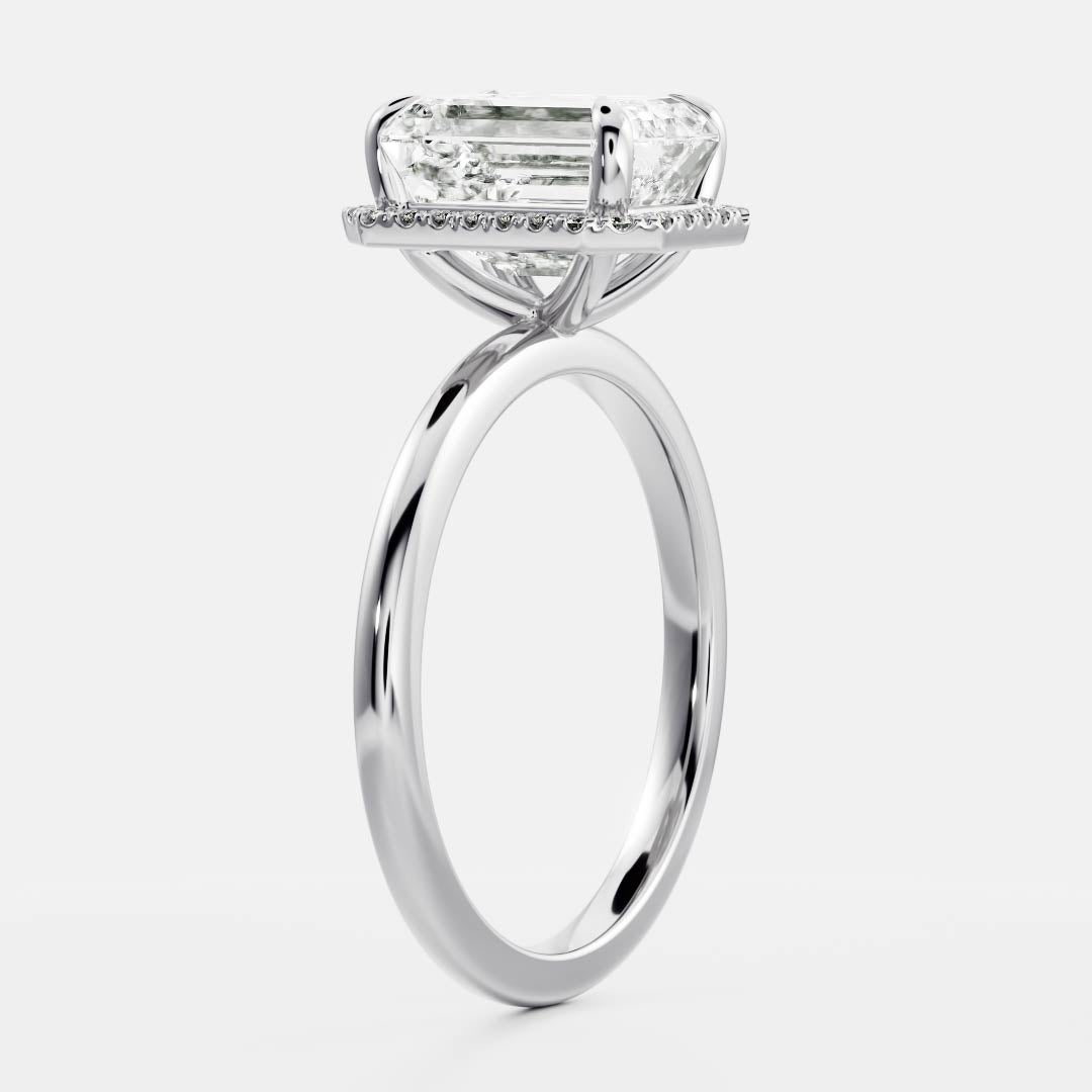 Stunning 1.5-2.5 CT Emerald Moissanite Engagement Ring with Halo Design
