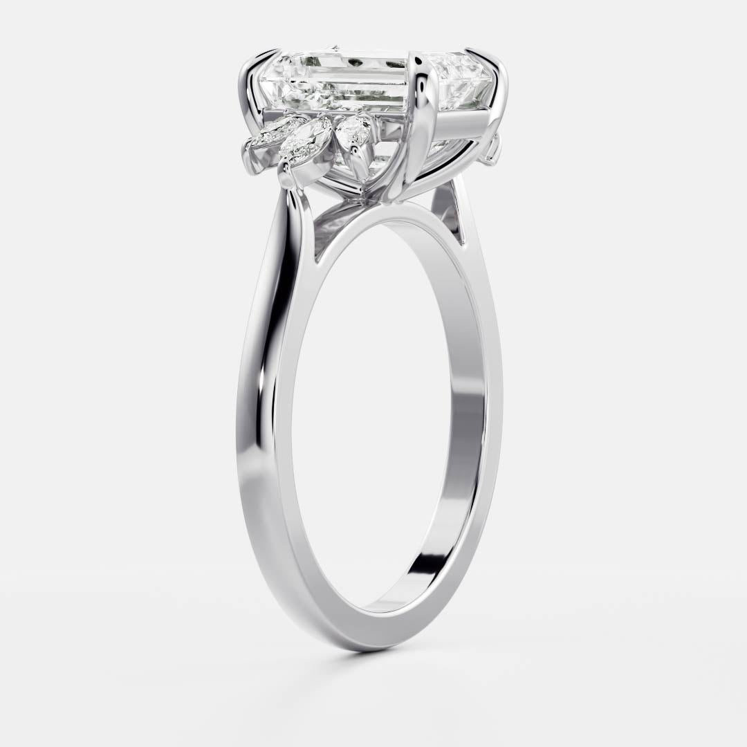 Stunning 1.5-2.5 CT Emerald Moissanite Engagement Ring with Cluster Design