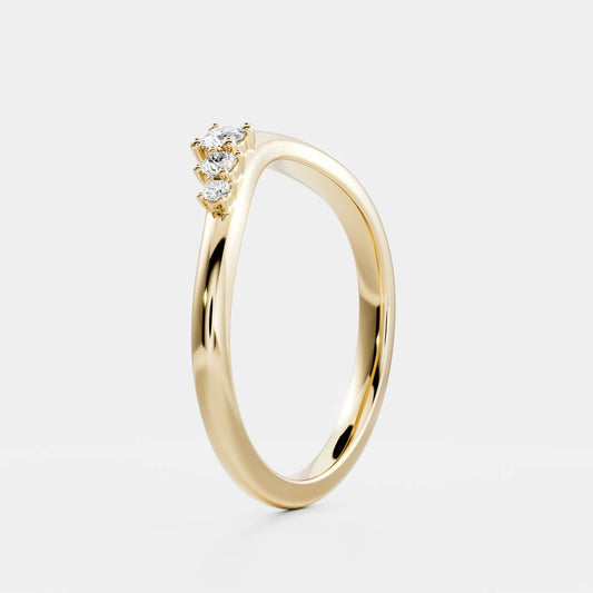 0.25 TCW Round Shaped Half Eternity Lab Grown Diamond Wedding Band