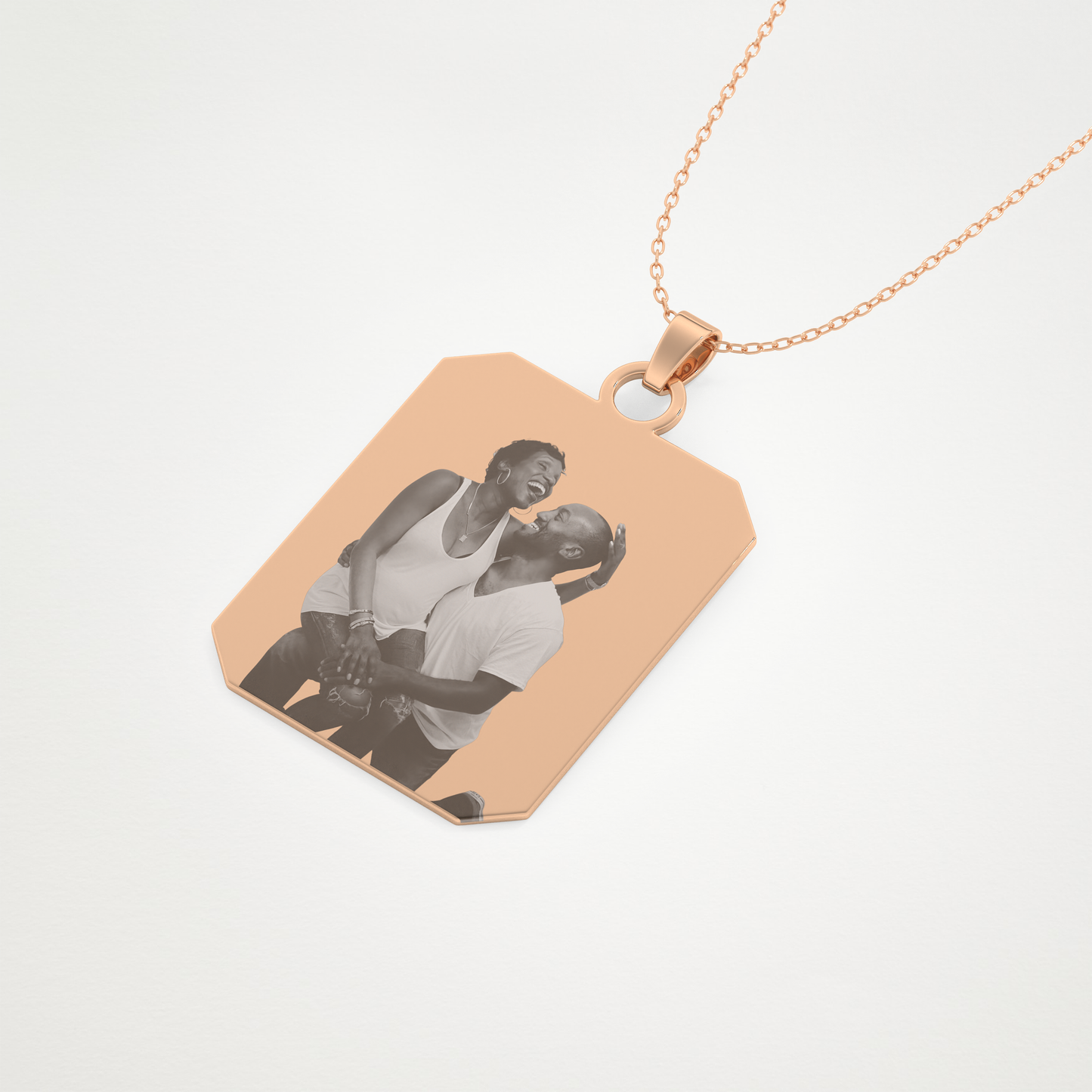 Custom Photo Printed Pendant Necklace – 14K/18K Gold & 925 Silver 15