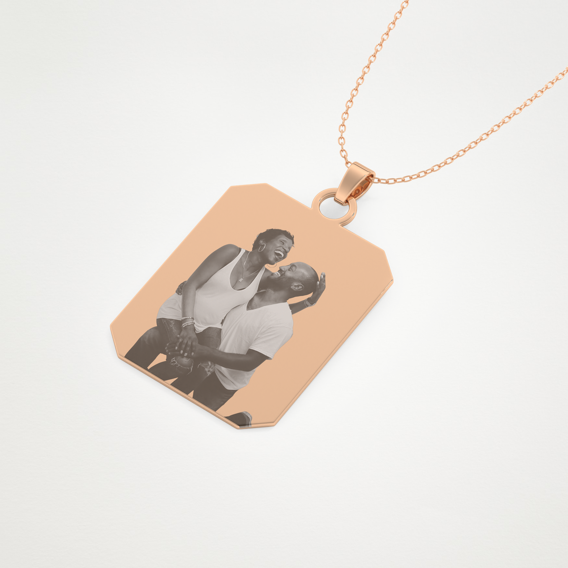 Custom Photo Printed Pendant Necklace – 14K/18K Gold & 925 Silver 15