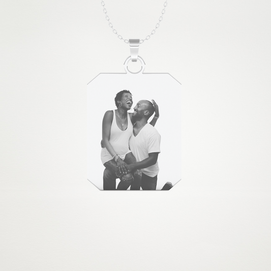 Custom Photo Printed Pendant Necklace – 14K/18K Gold & 925 Silver 1