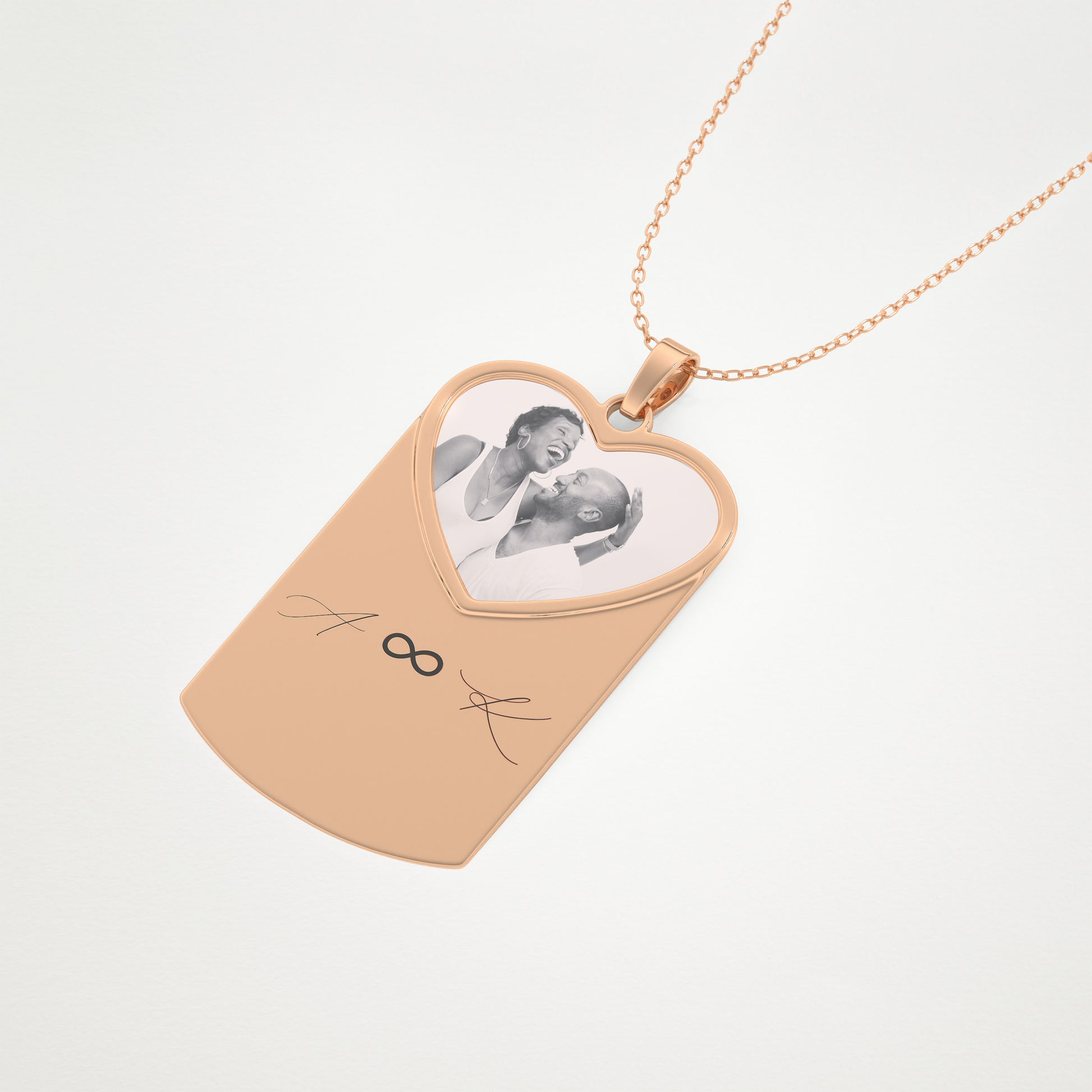 Custom Photo Printed Pendant Necklace – 14K/18K Gold & 925 Silver 15