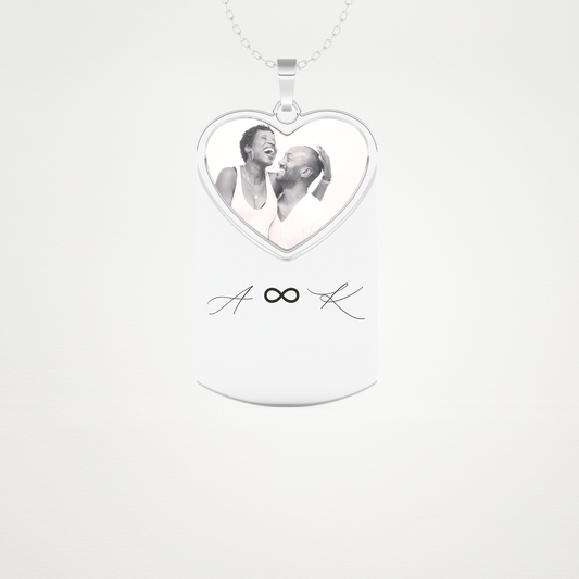 Custom Photo Printed Pendant Necklace – 14K/18K Gold & 925 Silver 1