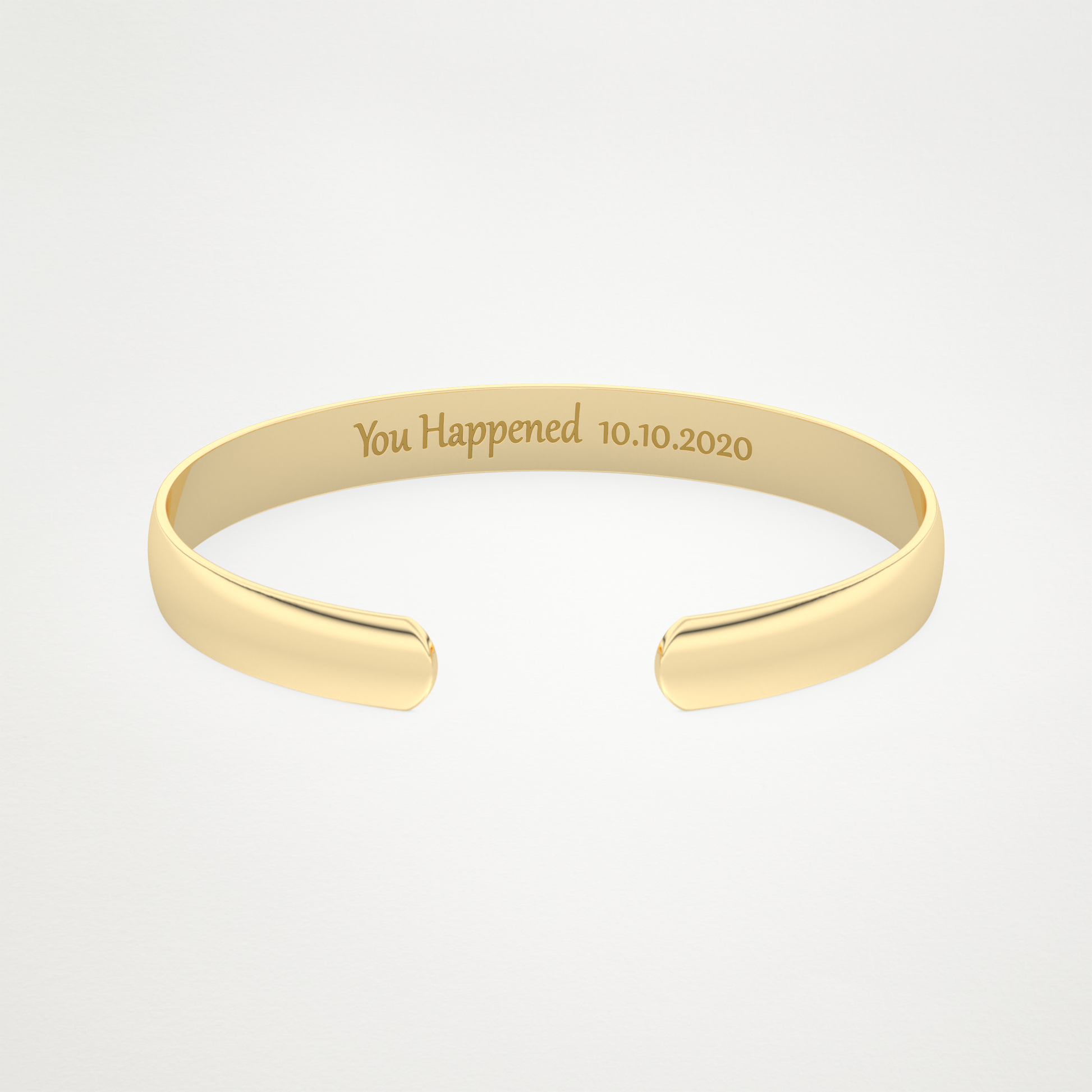 Custom Engraved Gold Cuff Bracelet – 14K/18K Gold & 925 Silver 4