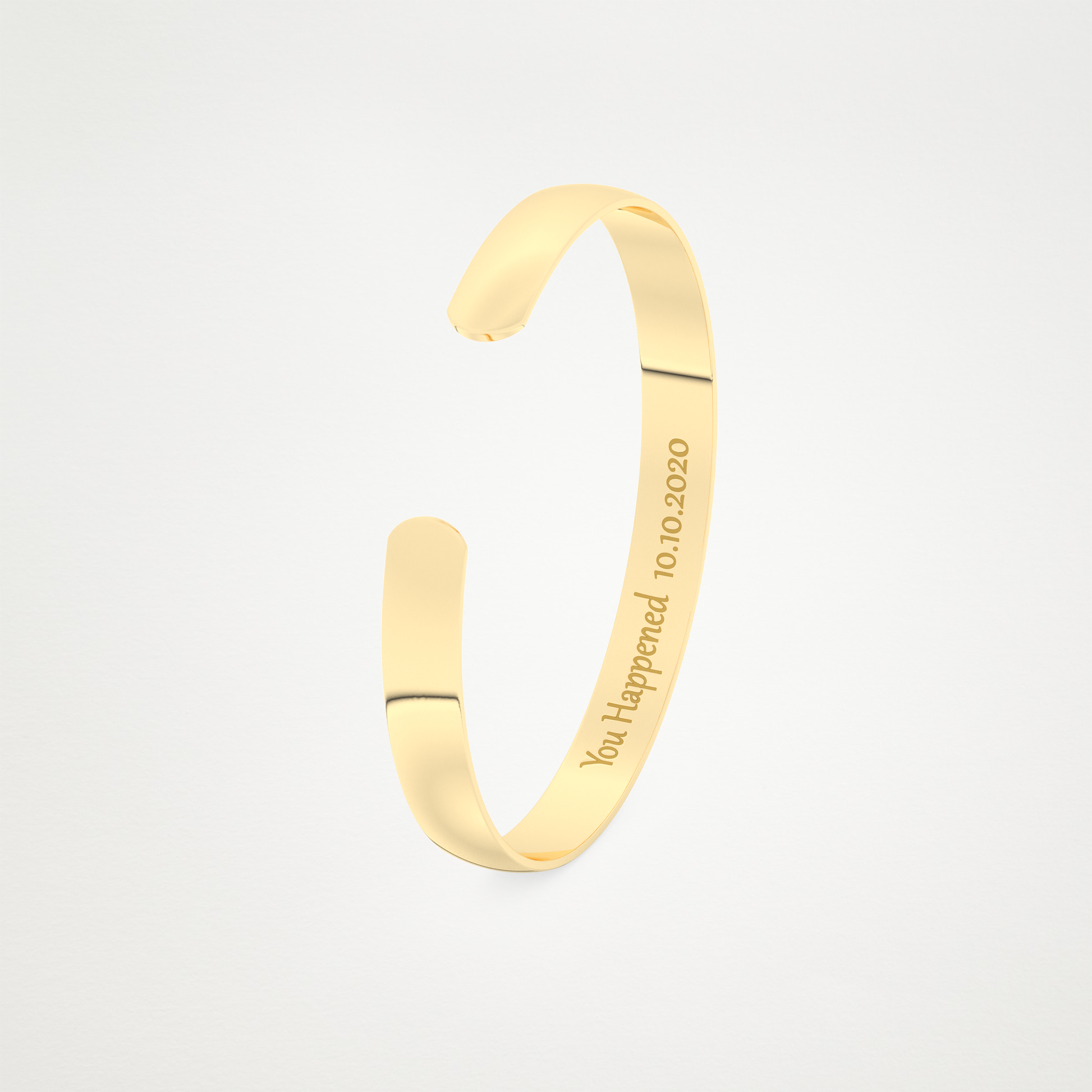 Custom Engraved Gold Cuff Bracelet – 14K/18K Gold & 925 Silver 6