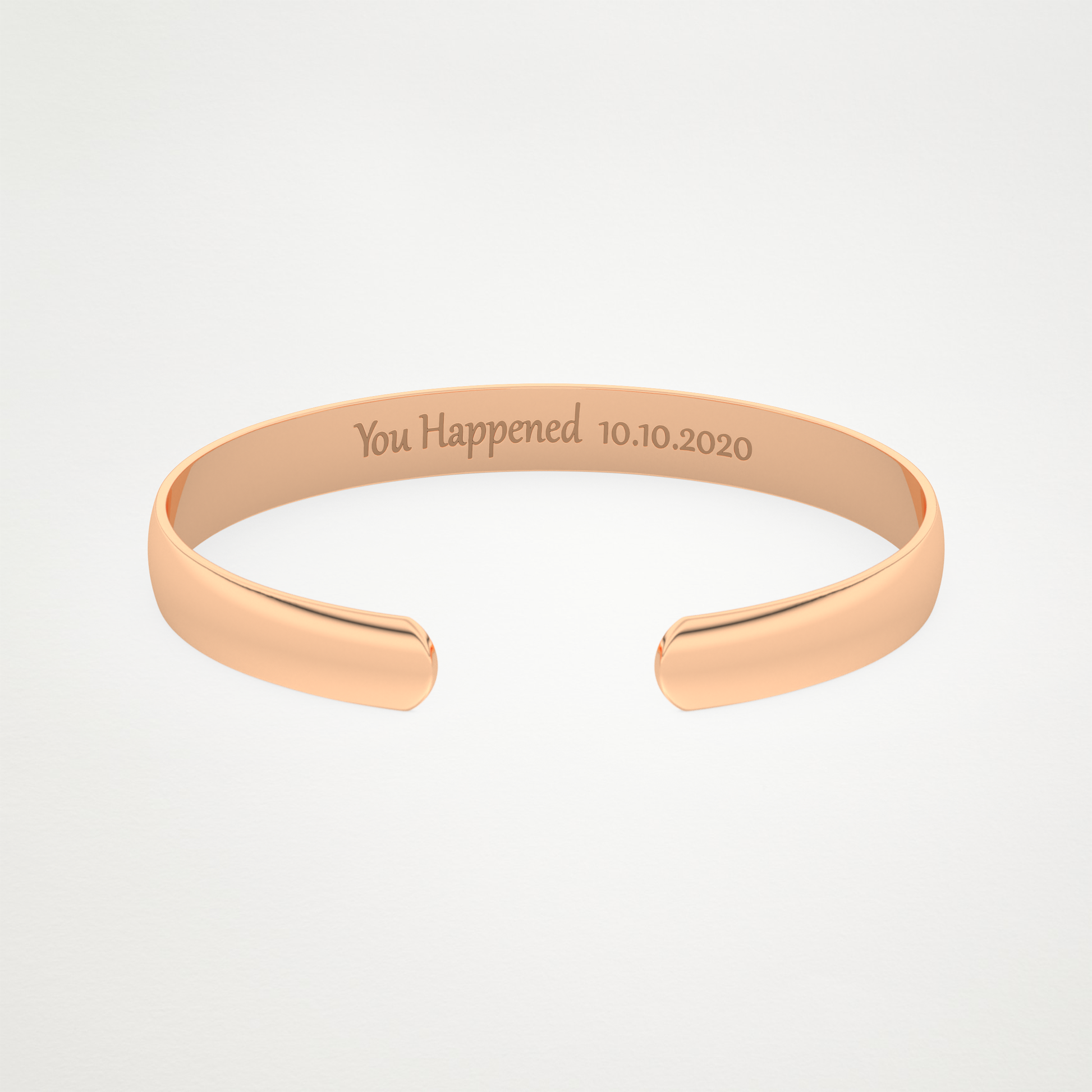 Custom Engraved Gold Cuff Bracelet – 14K/18K Gold & 925 Silver 7