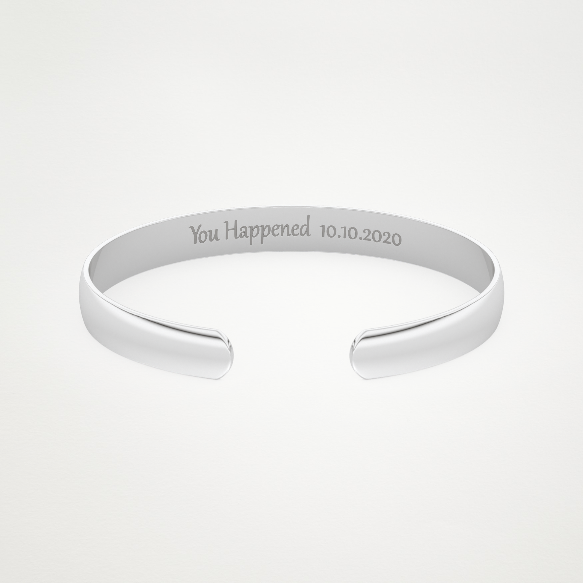 Custom Engraved Gold Cuff Bracelet – 14K/18K Gold & 925 Silver 1