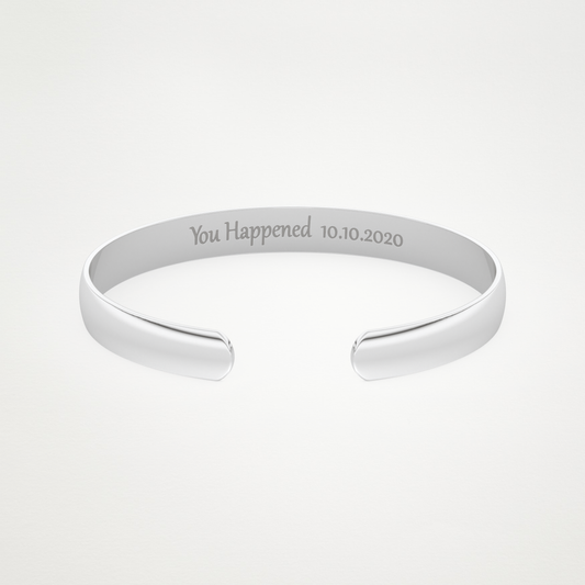 Custom Engraved Gold Cuff Bracelet – 14K/18K Gold & 925 Silver 1
