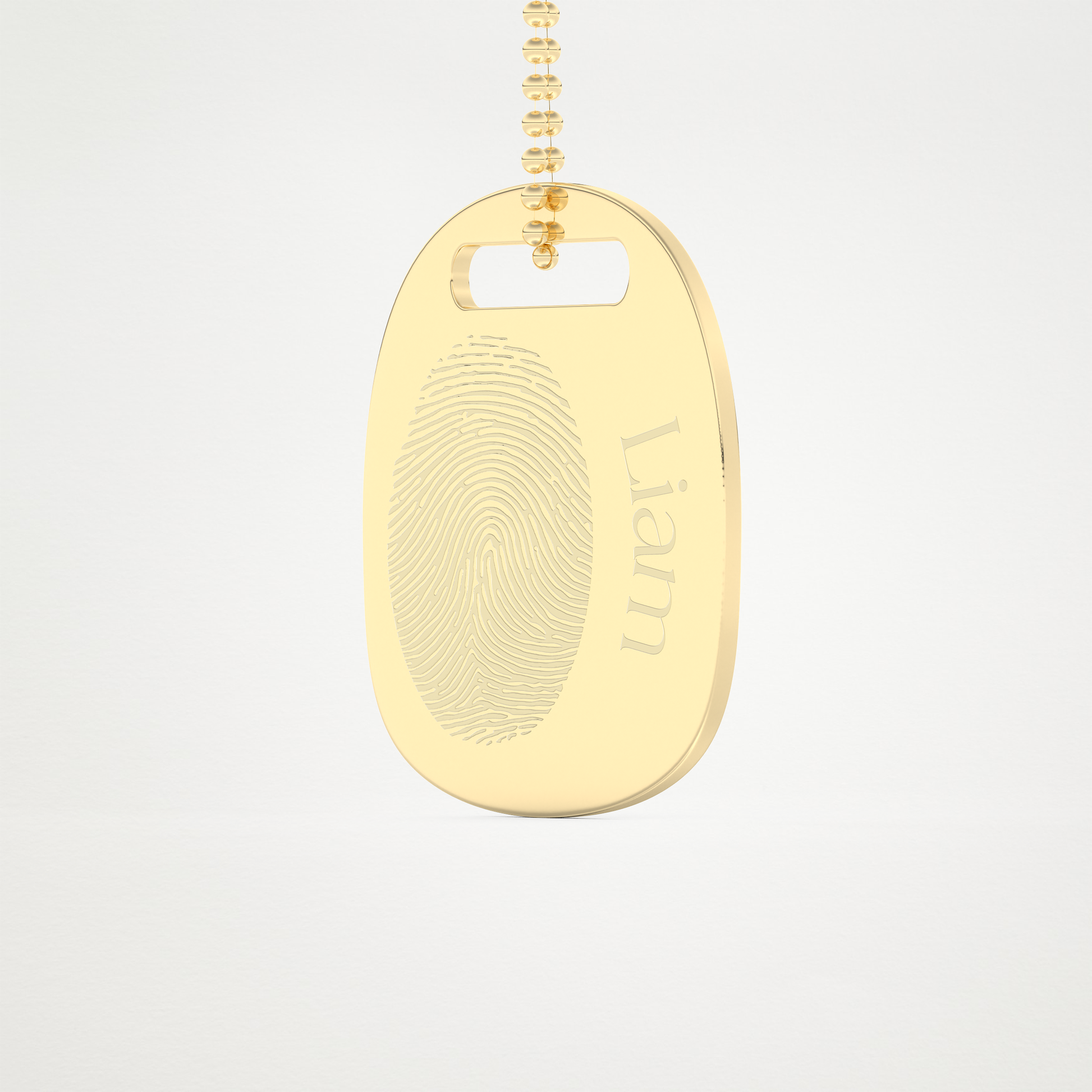 Custom Personalized Fingerprint Pendant Necklace – 14K/18K Gold & 925 Silver 7