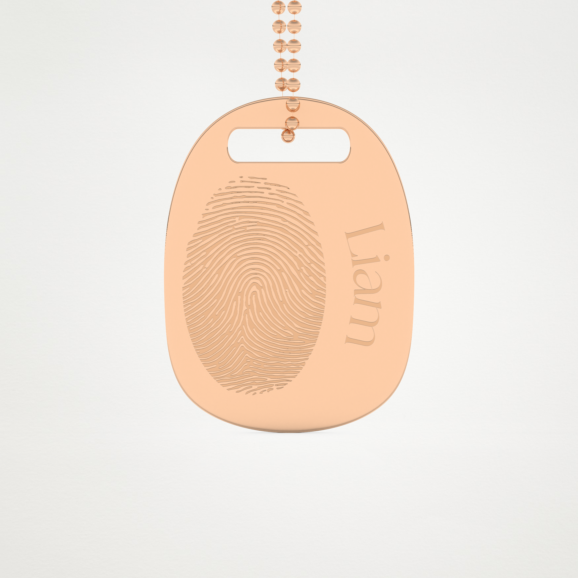 Custom Personalized Fingerprint Pendant Necklace – 14K/18K Gold & 925 Silver 11