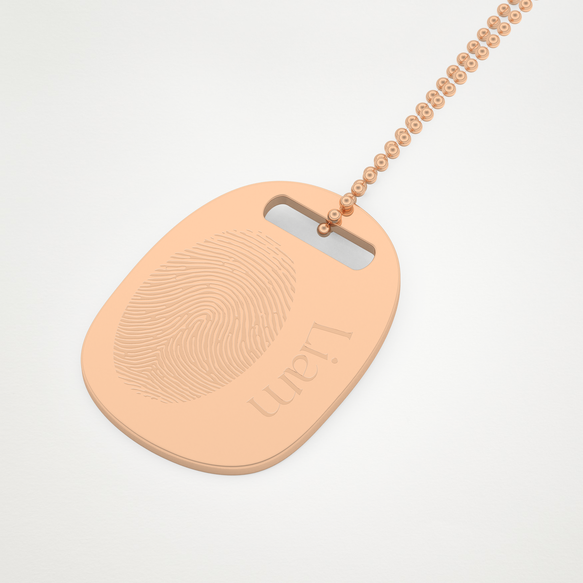 Custom Personalized Fingerprint Pendant Necklace – 14K/18K Gold & 925 Silver 15