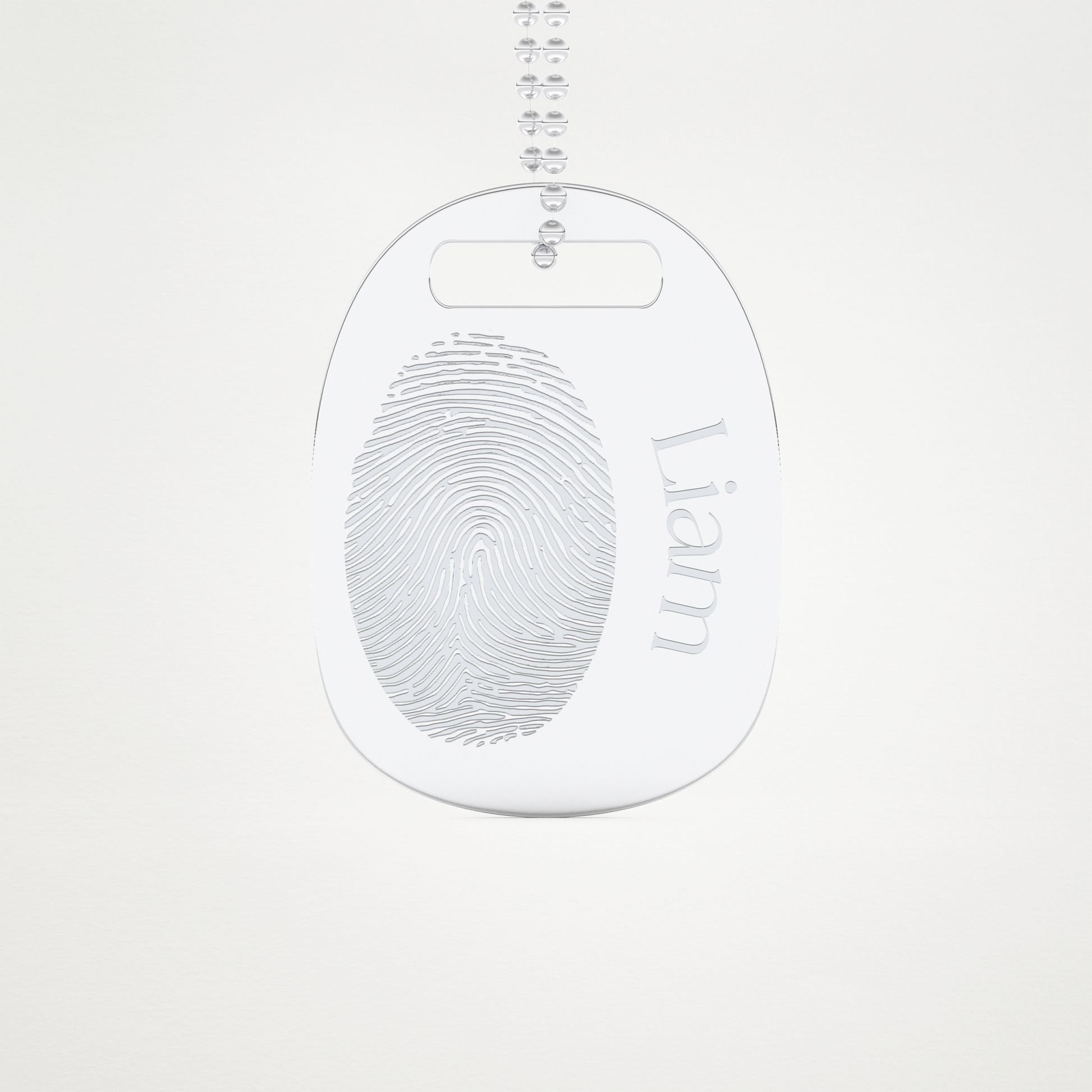 Custom Personalized Fingerprint Pendant Necklace – 14K/18K Gold & 925 Silver 1