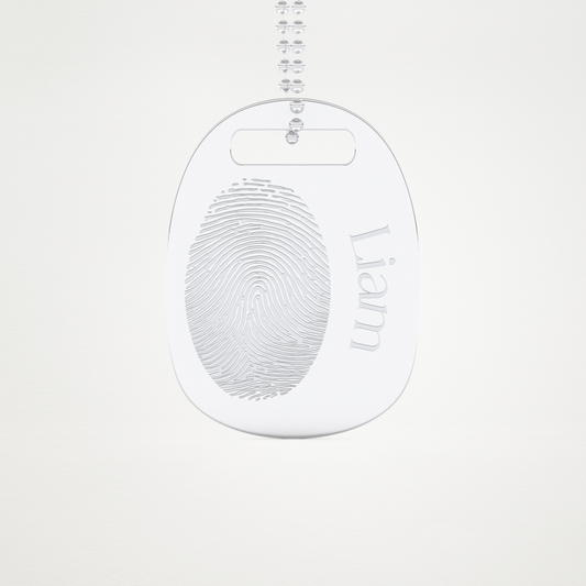 Custom Personalized Fingerprint Pendant Necklace – 14K/18K Gold & 925 Silver 1
