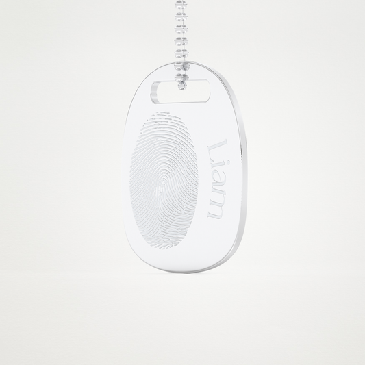 Custom Personalized Fingerprint Pendant Necklace – 14K/18K Gold & 925 Silver 2