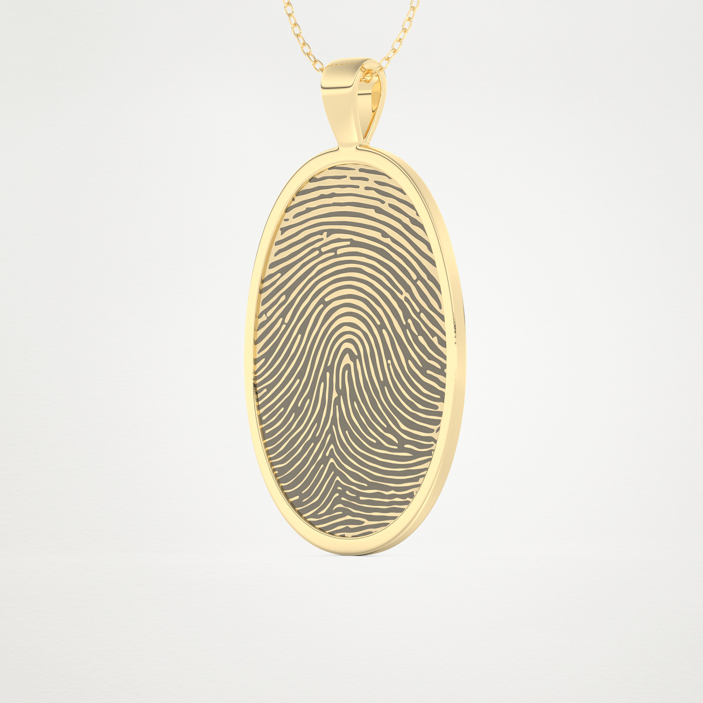 Custom Fingerprint Pendant Necklace – 14K/18K Gold & 925 Silver 7
