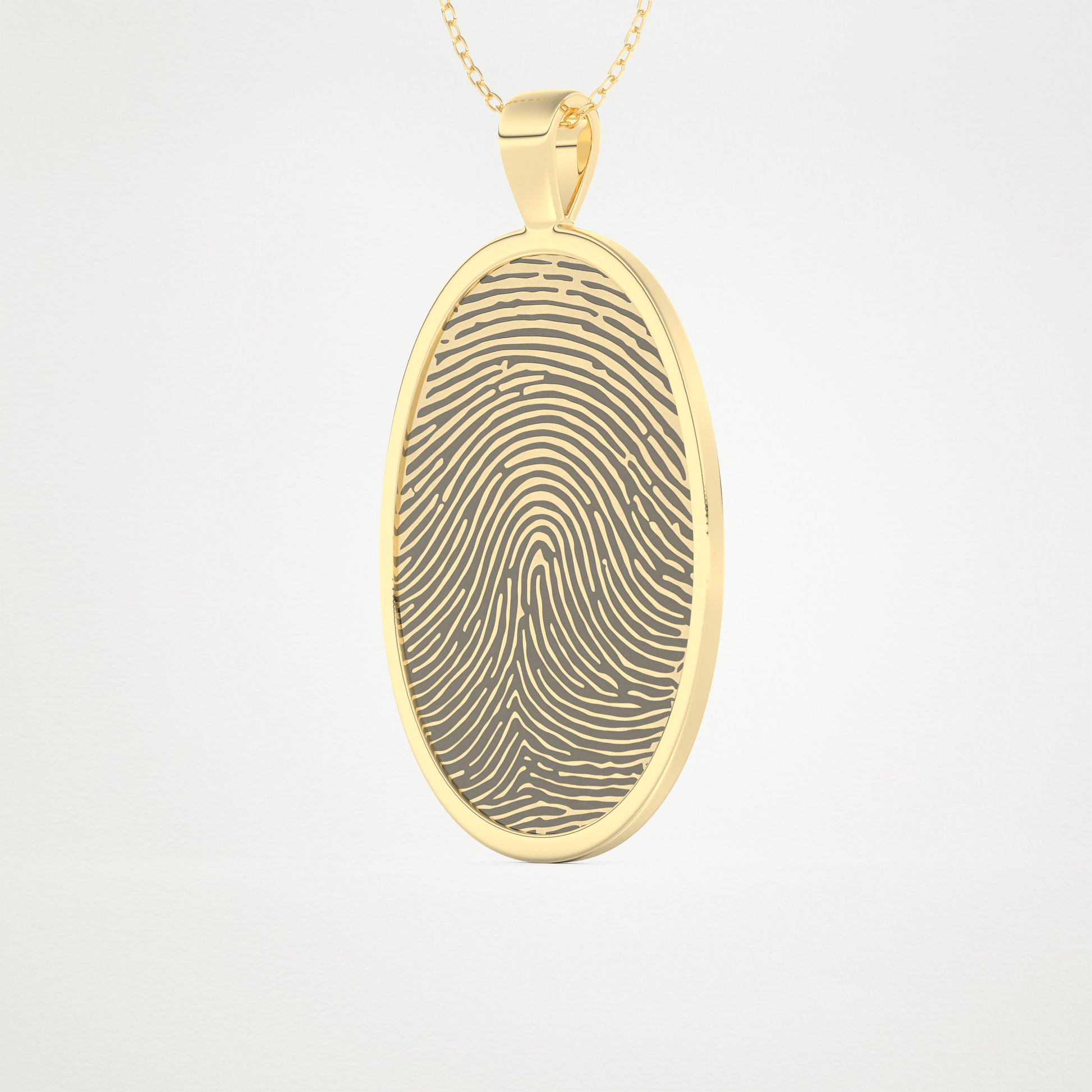 Custom Fingerprint Pendant Necklace – 14K/18K Gold & 925 Silver 7