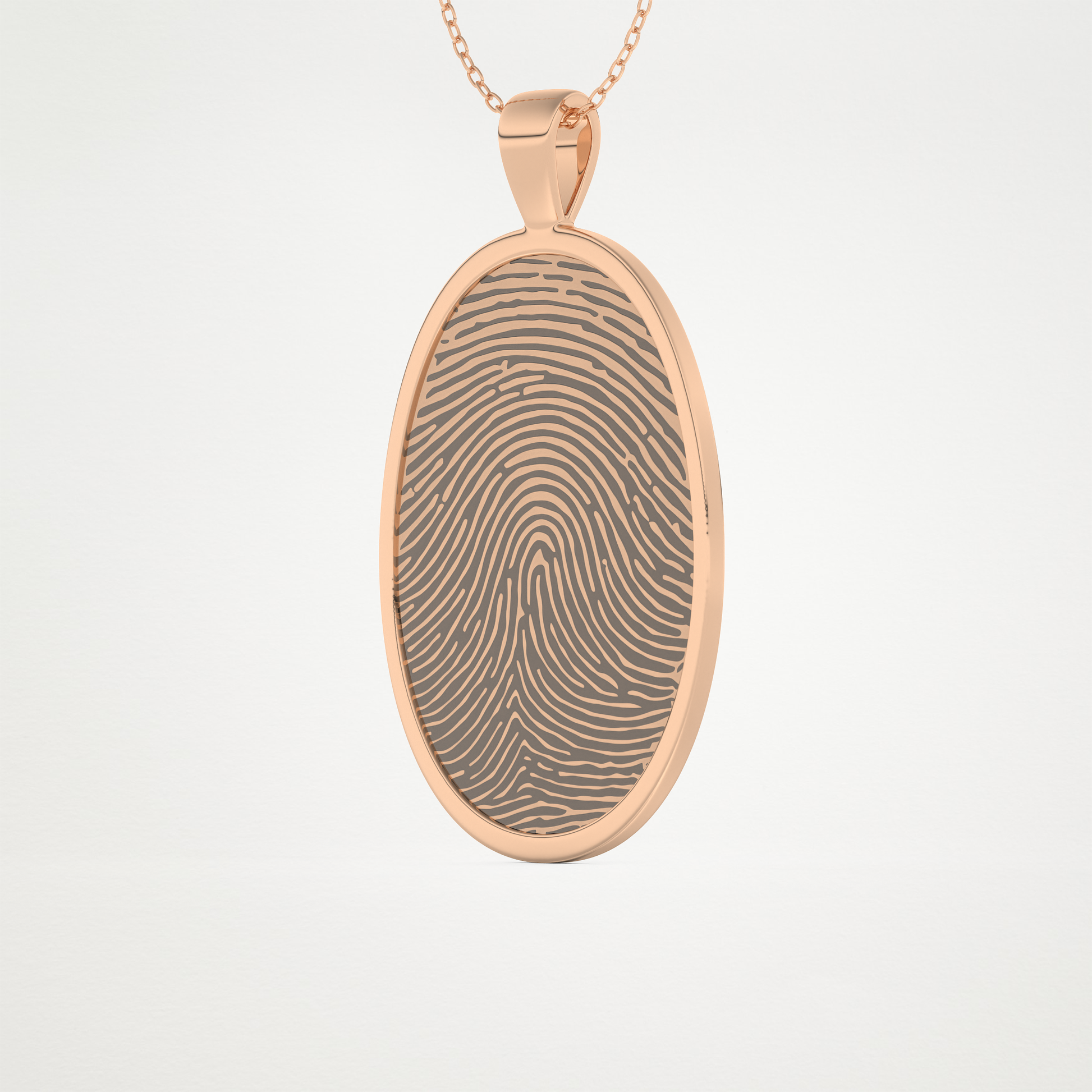 Custom Fingerprint Pendant Necklace – 14K/18K Gold & 925 Silver 12