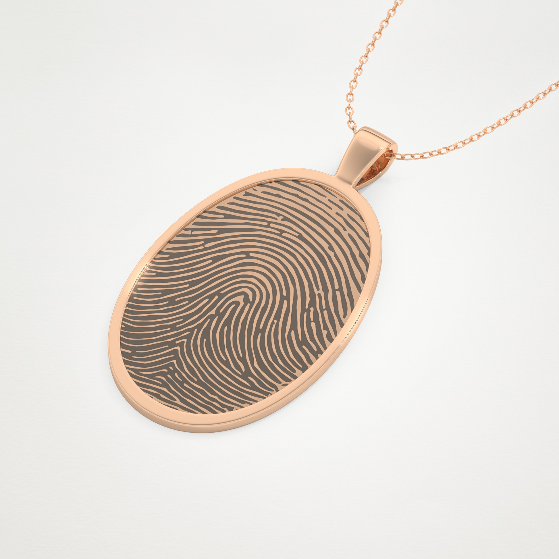 Custom Fingerprint Pendant Necklace – 14K/18K Gold & 925 Silver 15