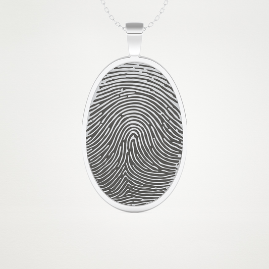 Custom Fingerprint Pendant Necklace – 14K/18K Gold & 925 Silver 1