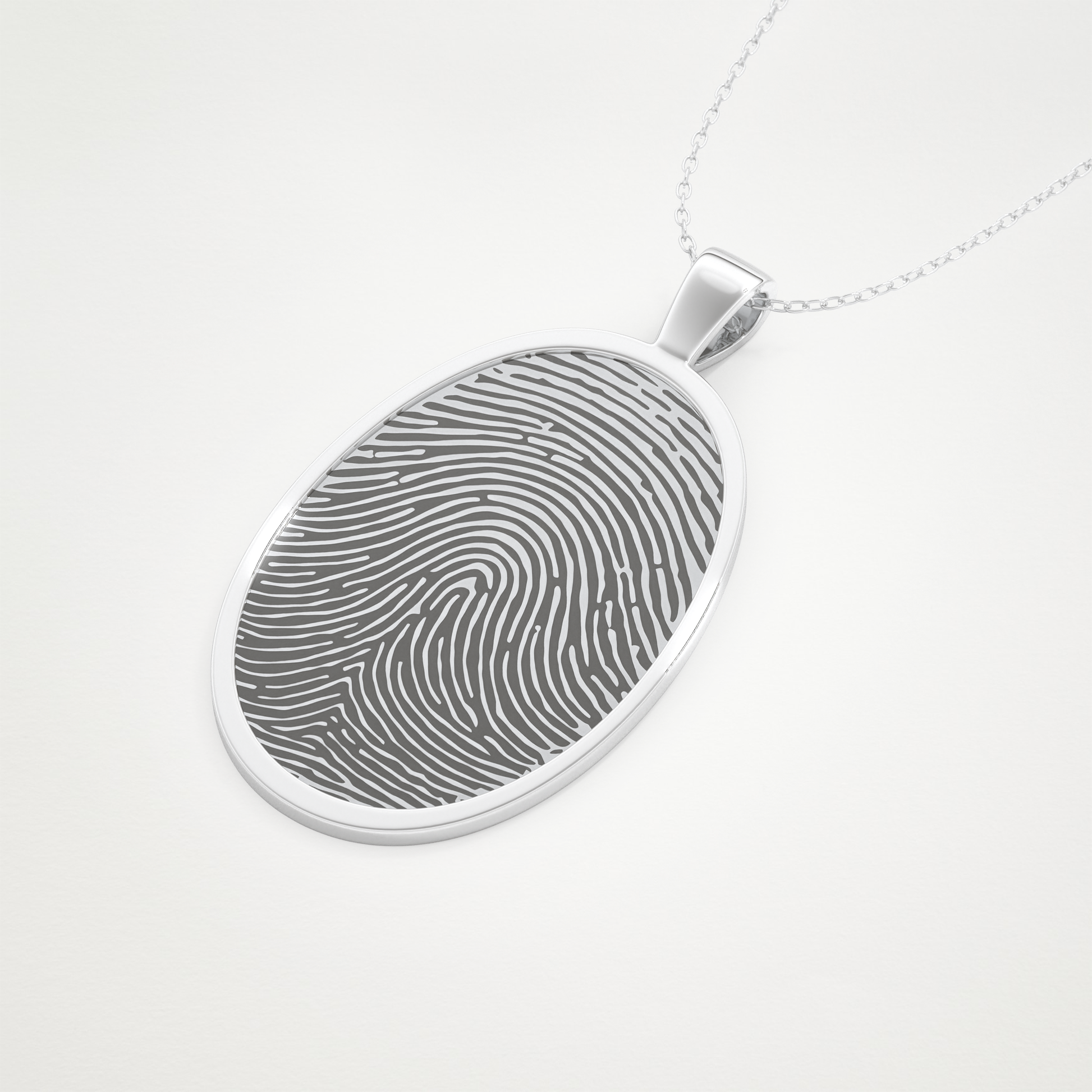 Custom Fingerprint Pendant Necklace – 14K/18K Gold & 925 Silver 5
