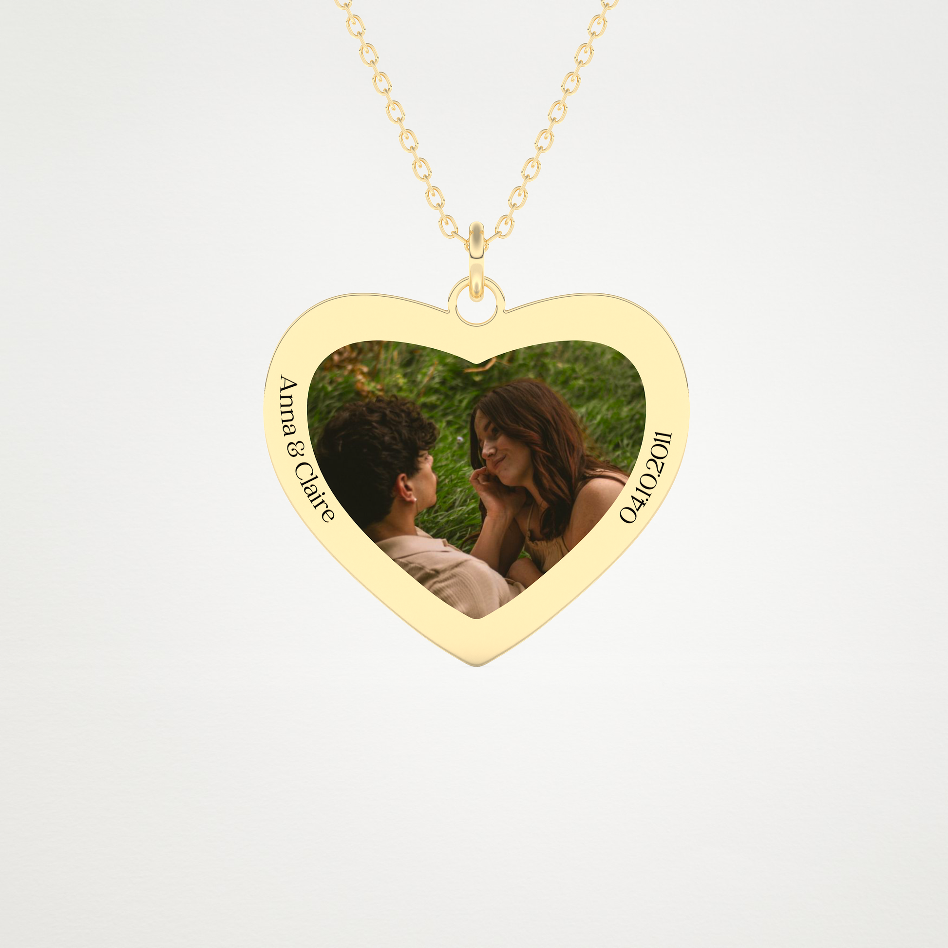 Custom Photo Printed Pendant Necklace – 14K/18K Gold & 925 Silver 6