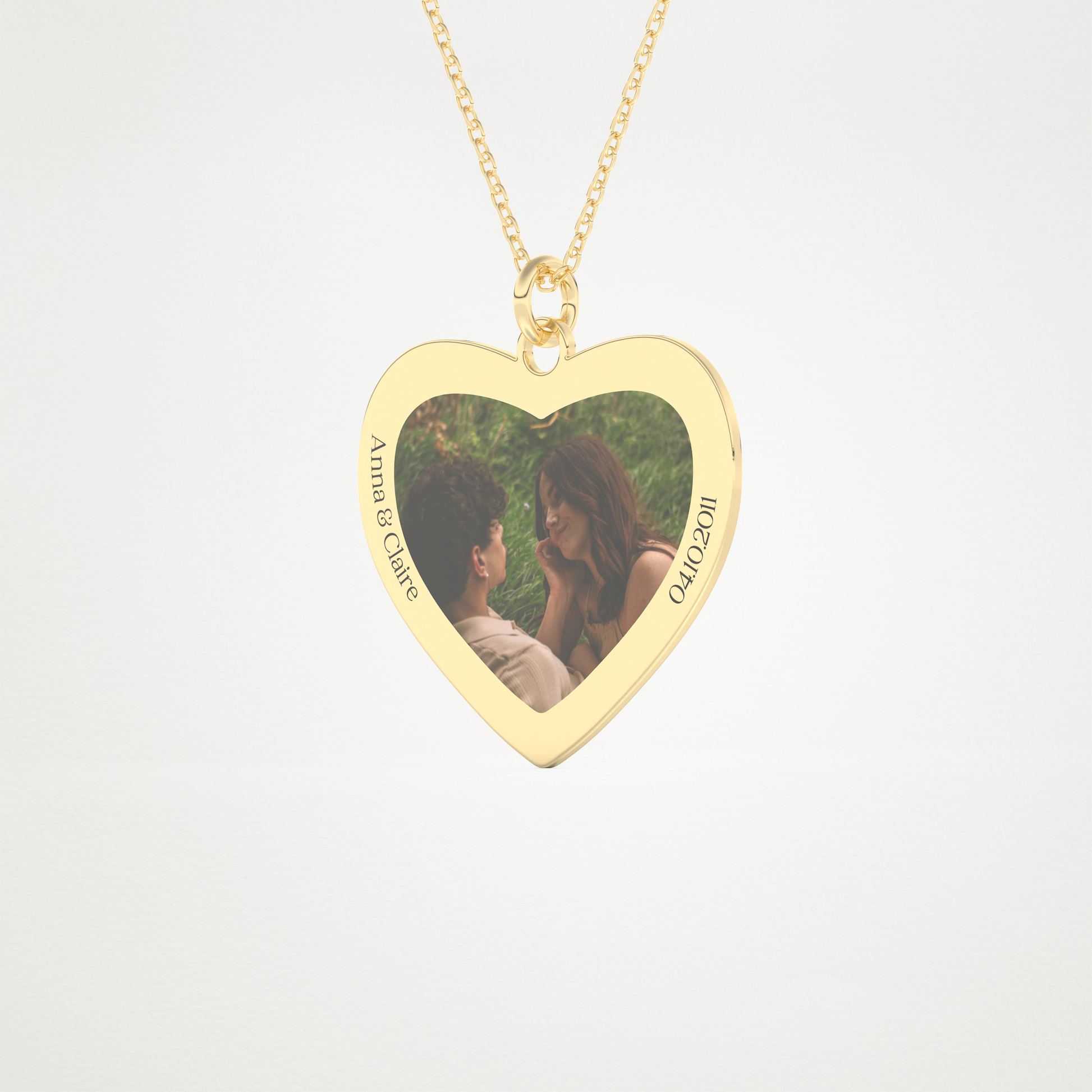 Custom Photo Printed Pendant Necklace – 14K/18K Gold & 925 Silver 7