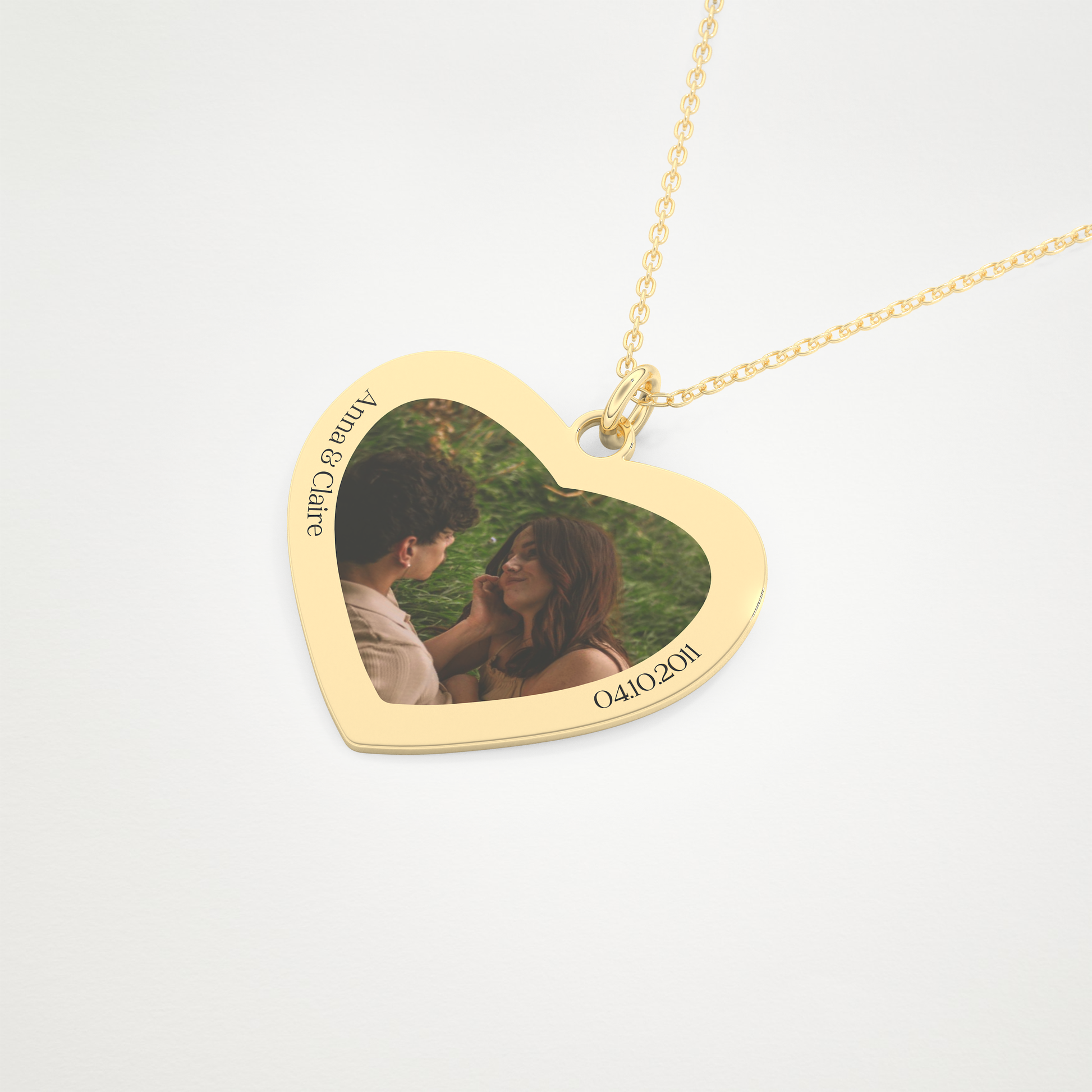 Custom Photo Printed Pendant Necklace – 14K/18K Gold & 925 Silver 8
