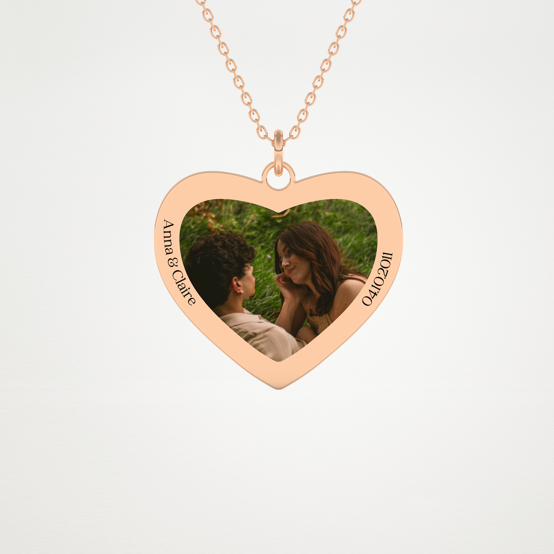 Custom Photo Printed Pendant Necklace – 14K/18K Gold & 925 Silver 12