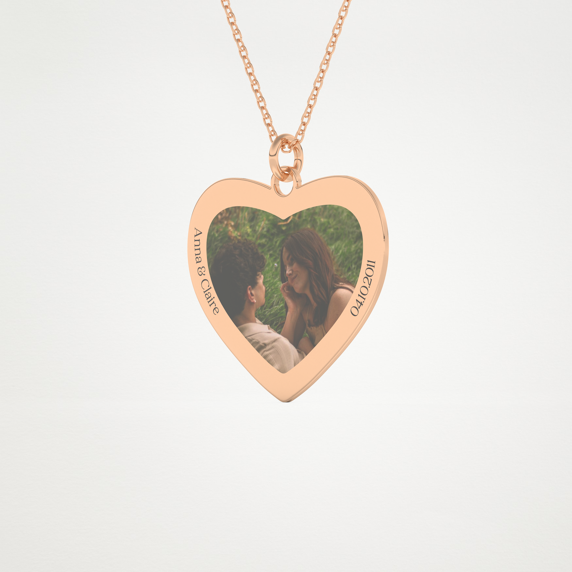 Custom Photo Printed Pendant Necklace – 14K/18K Gold & 925 Silver 13