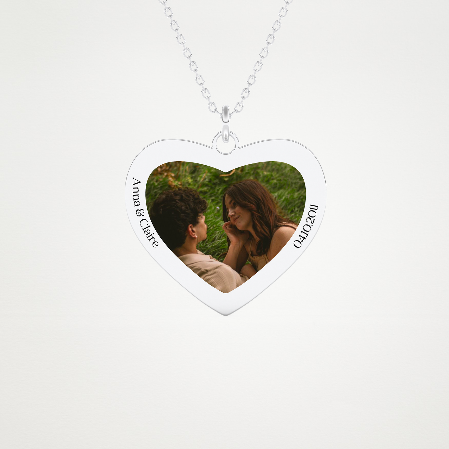 Custom Photo Printed Pendant Necklace – 14K/18K Gold & 925 Silver 1