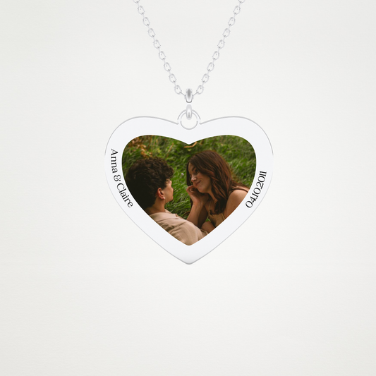 Custom Photo Printed Pendant Necklace – 14K/18K Gold & 925 Silver 1