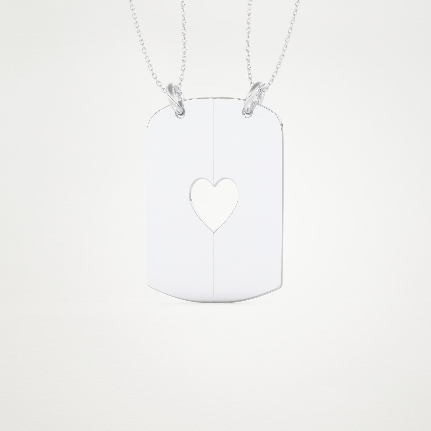 Custom Engraved Split Heart Pendant Necklace – 14K/18K Gold & 925 Silver 3