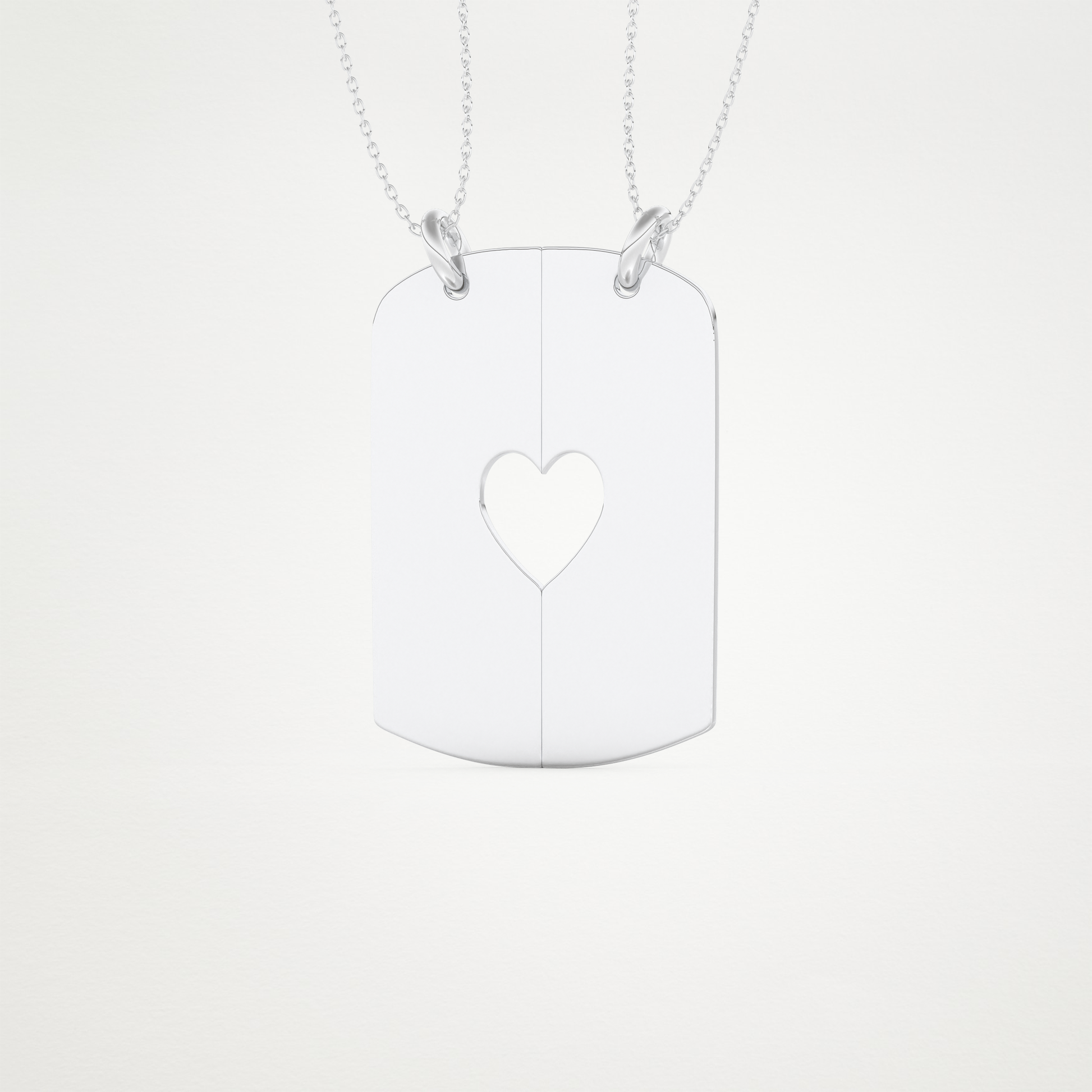 Custom Engraved Split Heart Pendant Necklace – 14K/18K Gold & 925 Silver 3