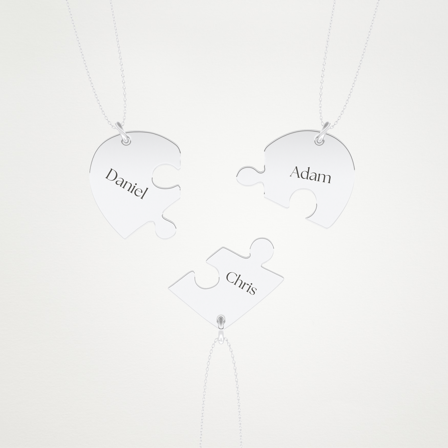 Custom Engraved Split Hearts Pendant Necklace – 14K/18K Gold & 925 Silver 2