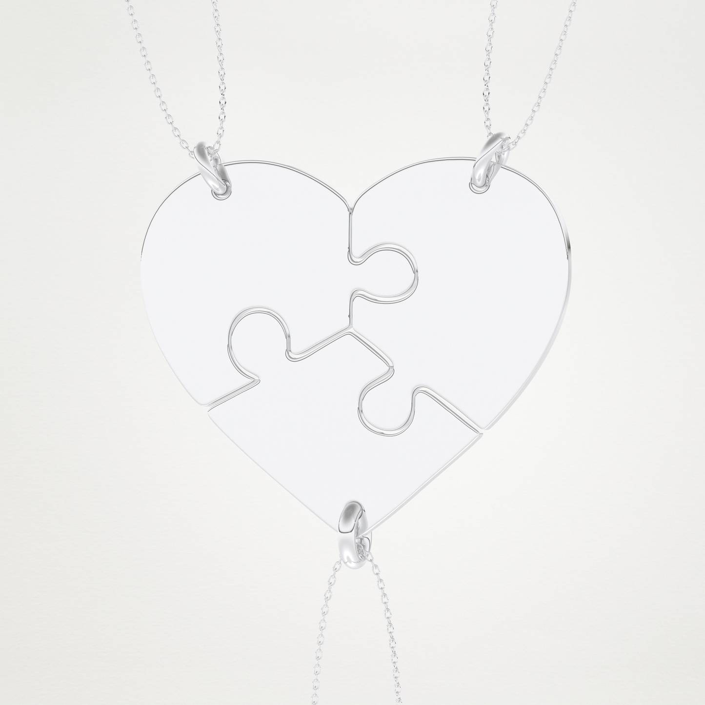 Custom Engraved Split Hearts Pendant Necklace – 14K/18K Gold & 925 Silver 5