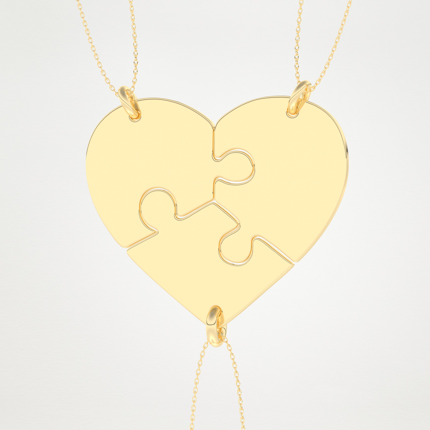 Custom Engraved Split Hearts Pendant Necklace – 14K/18K Gold & 925 Silver 11