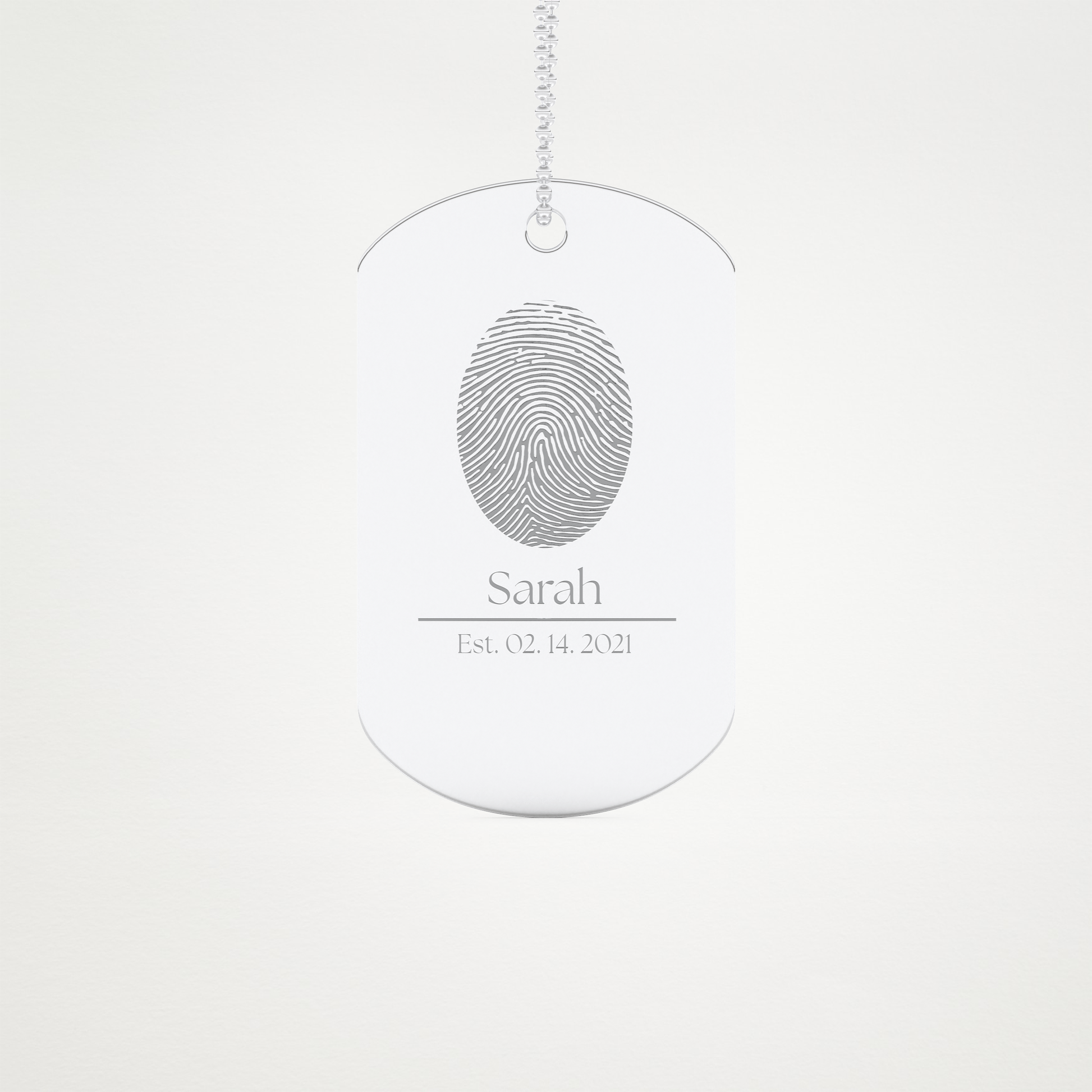 Custom Personalized Fingerprint Pendant Necklace – 14K/18K Gold & 925 Silver 1