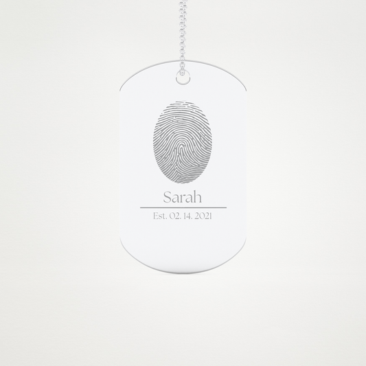 Custom Personalized Fingerprint Pendant Necklace – 14K/18K Gold & 925 Silver 1