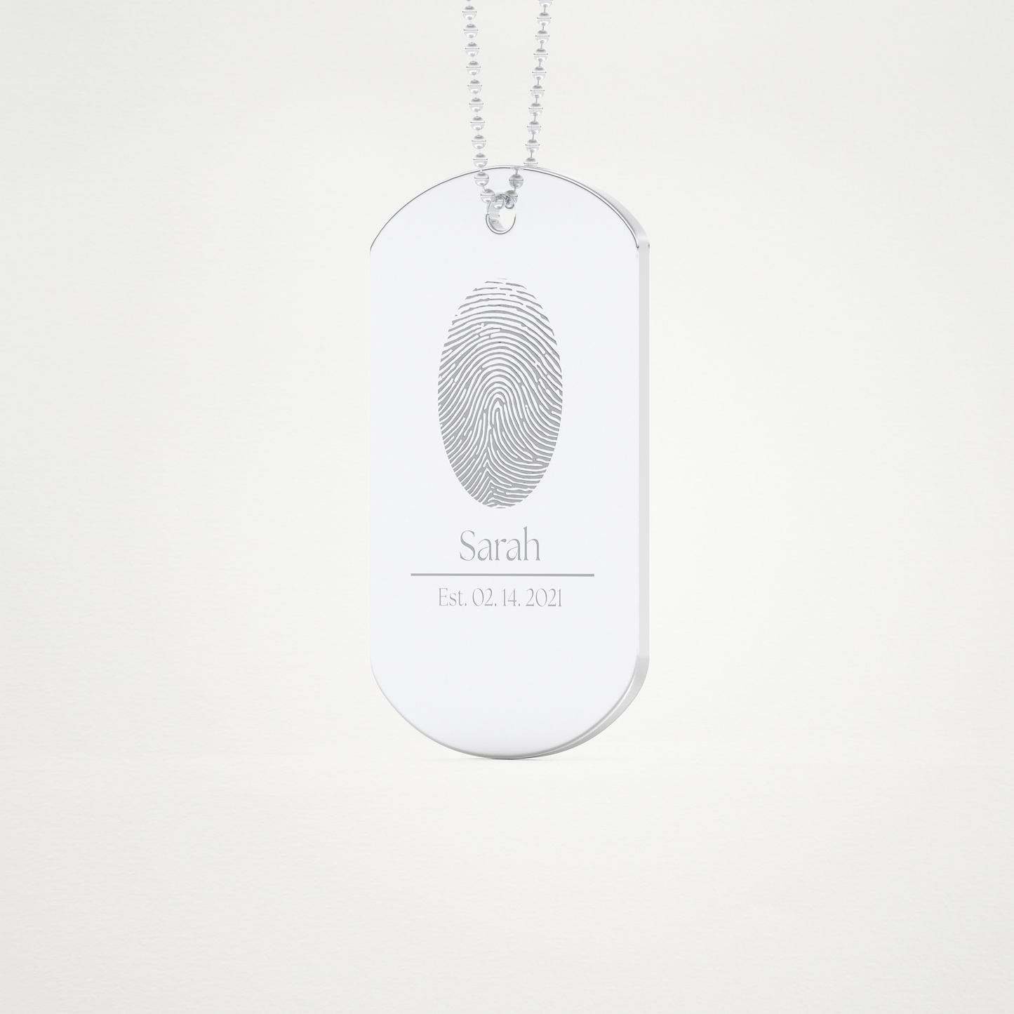 Custom Personalized Fingerprint Pendant Necklace – 14K/18K Gold & 925 Silver 2
