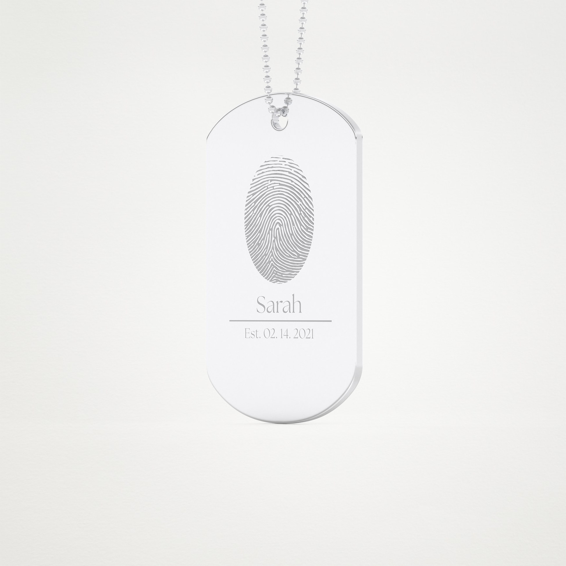 Custom Personalized Fingerprint Pendant Necklace – 14K/18K Gold & 925 Silver 2