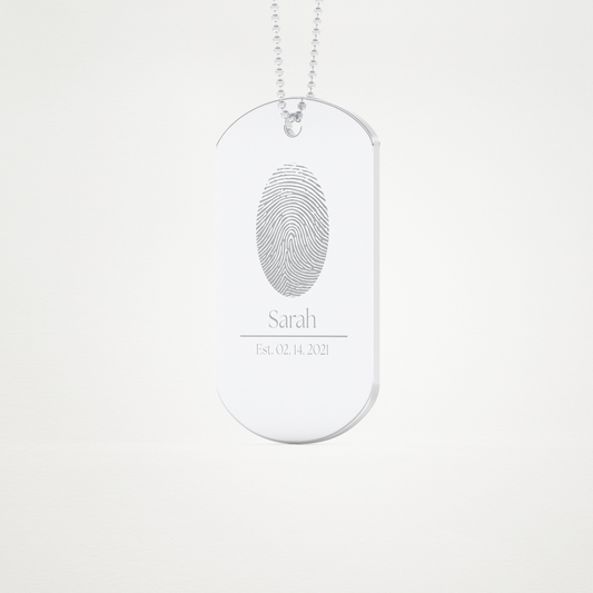 Custom Personalized Fingerprint Pendant Necklace – 14K/18K Gold & 925 Silver 2