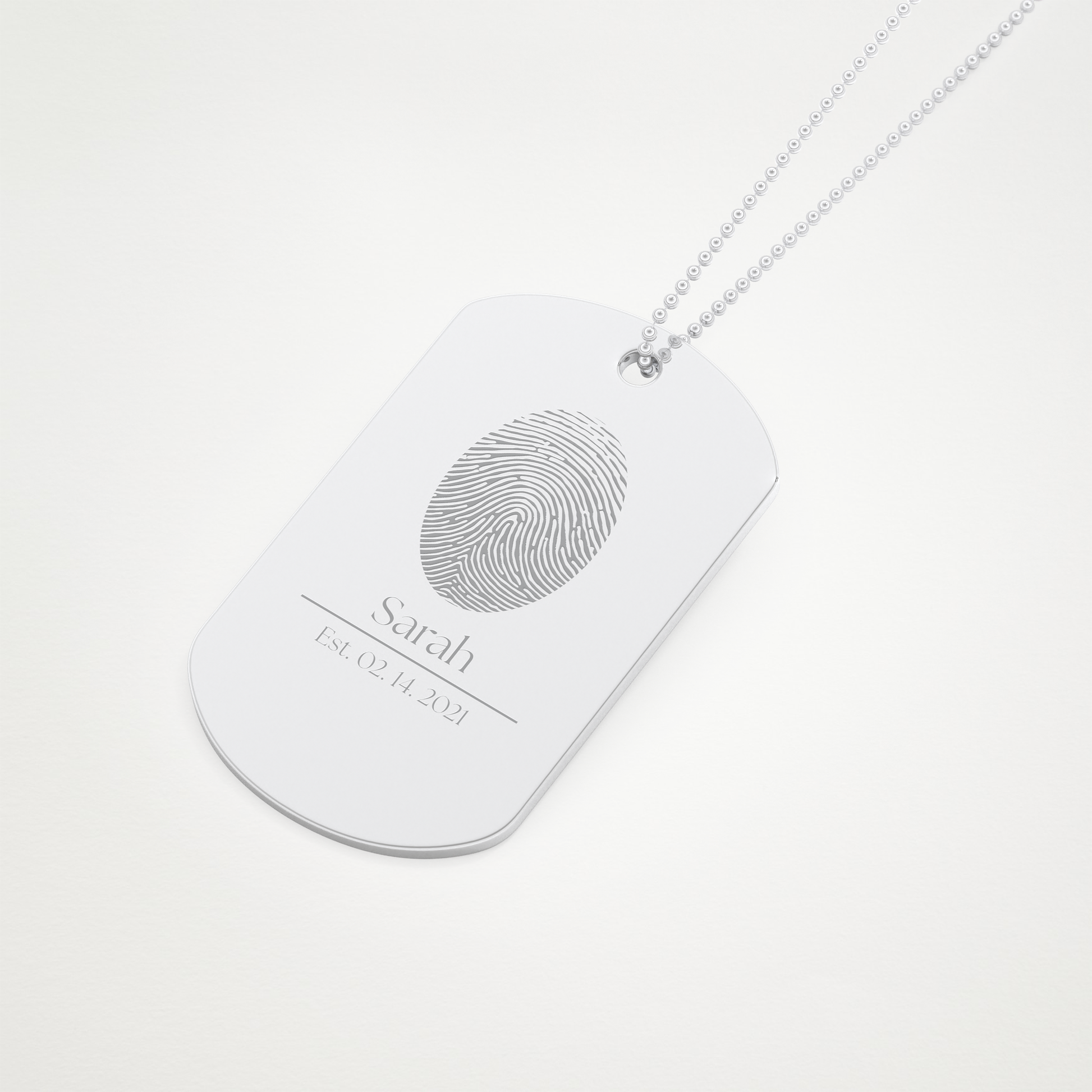 Custom Personalized Fingerprint Pendant Necklace – 14K/18K Gold & 925 Silver 5