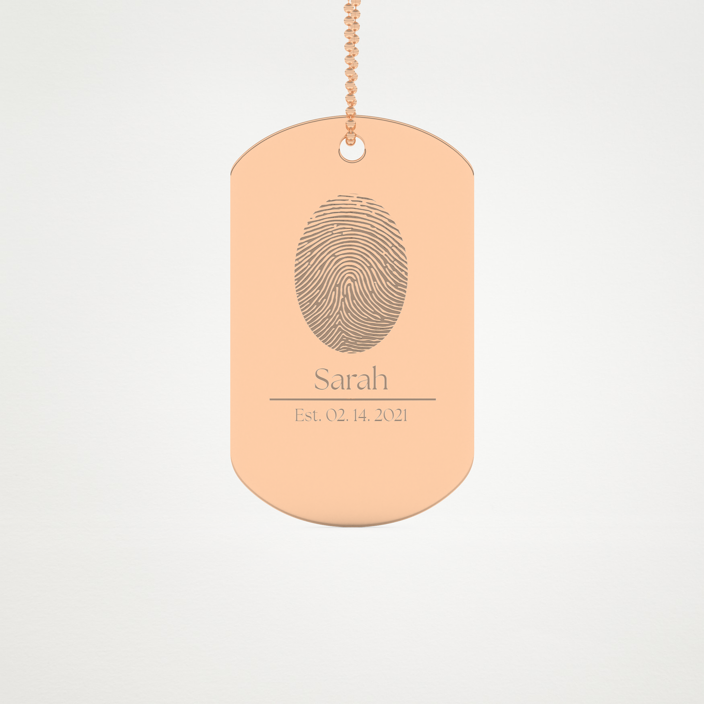 Custom Personalized Fingerprint Pendant Necklace – 14K/18K Gold & 925 Silver 11