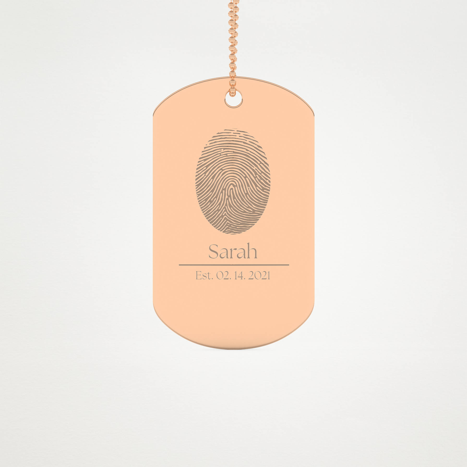 Custom Personalized Fingerprint Pendant Necklace – 14K/18K Gold & 925 Silver 11